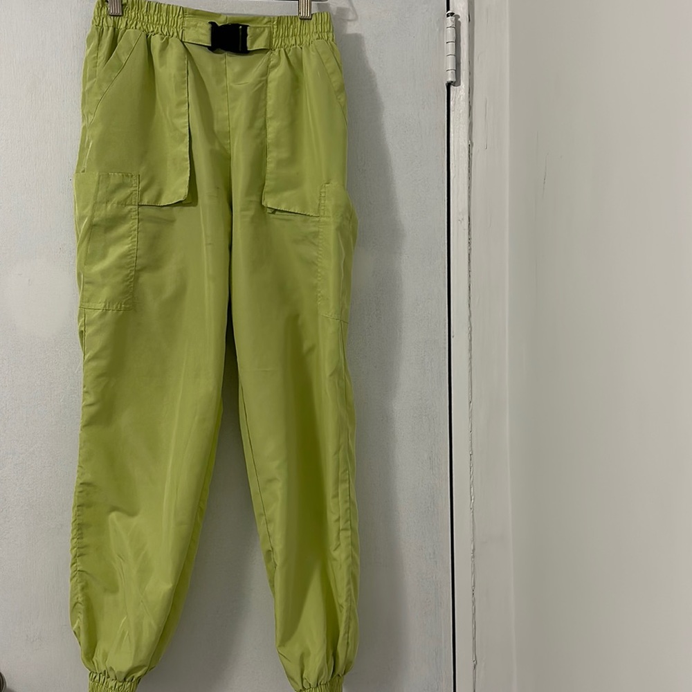 Complete lime green track suit fits amazing